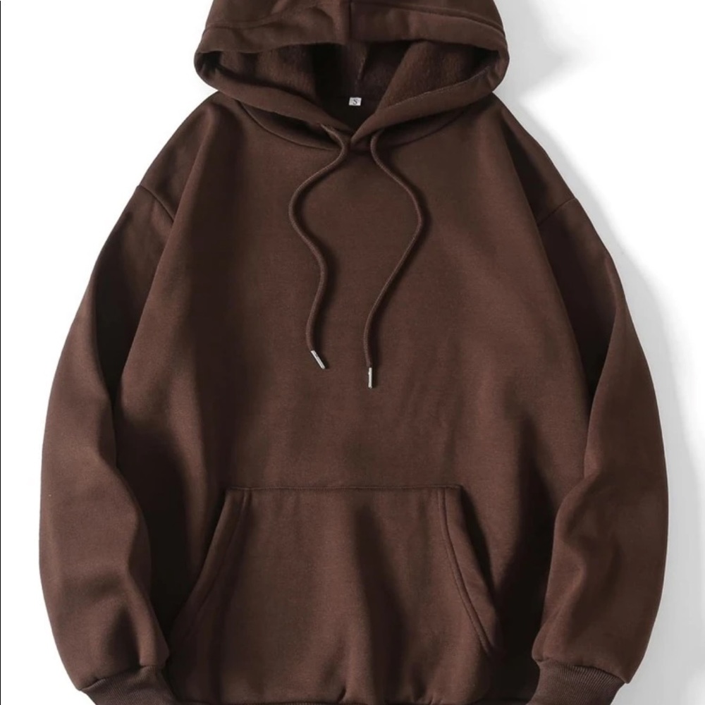 Brown Thermal Lined Drawstring Hoodie